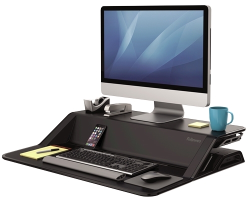 Birou negru reglabil pe inaltime Lotus Fellowes